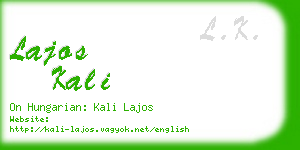 lajos kali business card